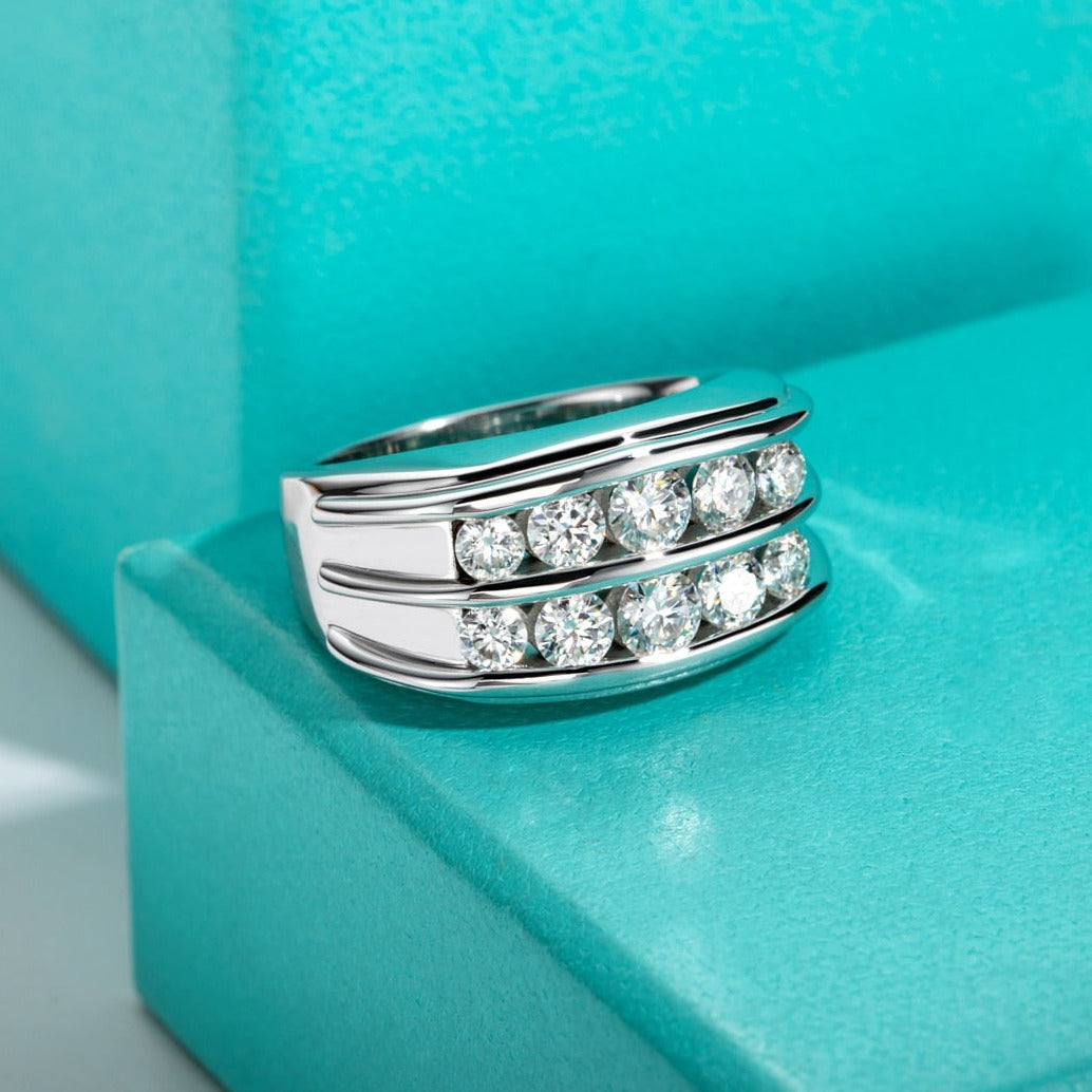 moissanite diamond ring mens Holloway Jewellery