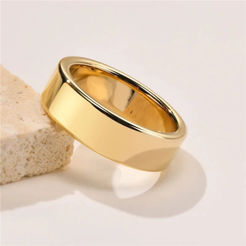 6mm tungsten ring gold colour mens tungsten rings