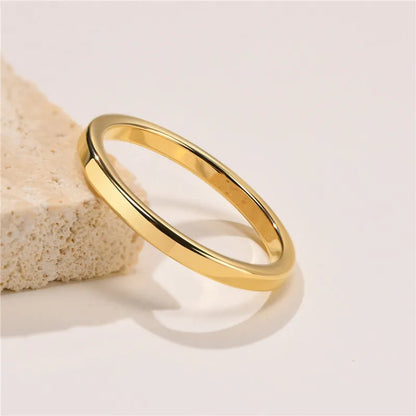 womens 2mm tungsten ring gold colour