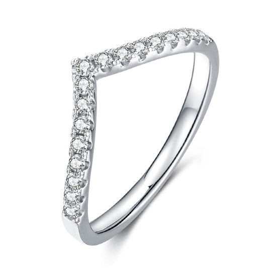 Holloway Jewellery V Row Moissanite Diamond Ring