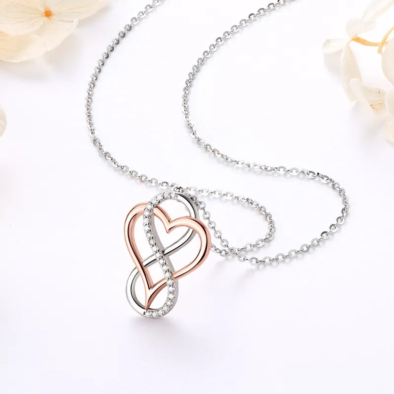 Holloway Jewellery Moissanite Diamond Heart Infinity Pendant Necklace Australia