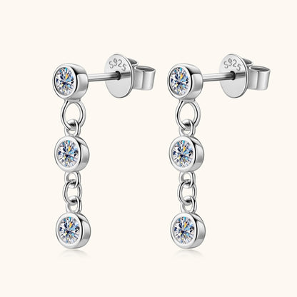 Long Hanging Moissanite Diamond Earrings UK