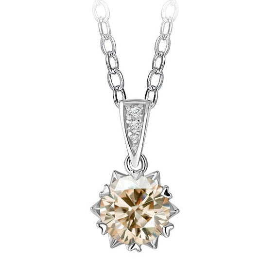 1ct yellow moissanite necklace Holloway Jewellery