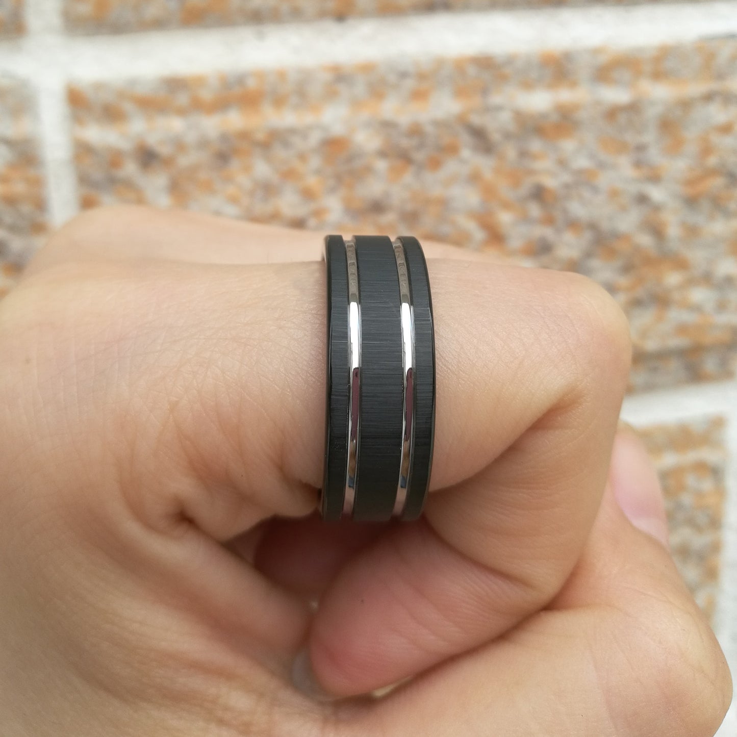 Mens Black Tungsten Carbide Ring
