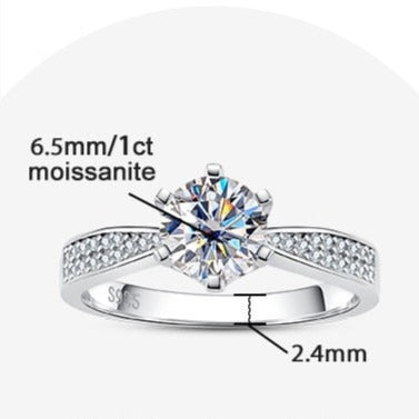 Moissanite Diamond Six Claw Ring