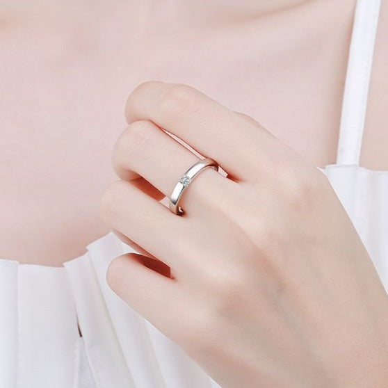 Holloway Jewellery NZ Princess Cut Moissanite Diamond Wedding Ring Sterling Silver