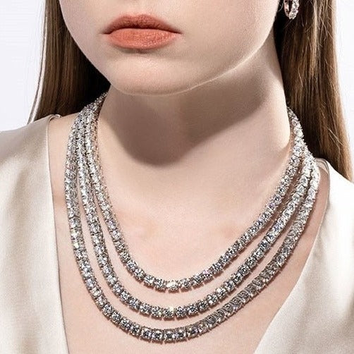 66cttw moissanite tennis necklace womens mens Holloway Jewellery