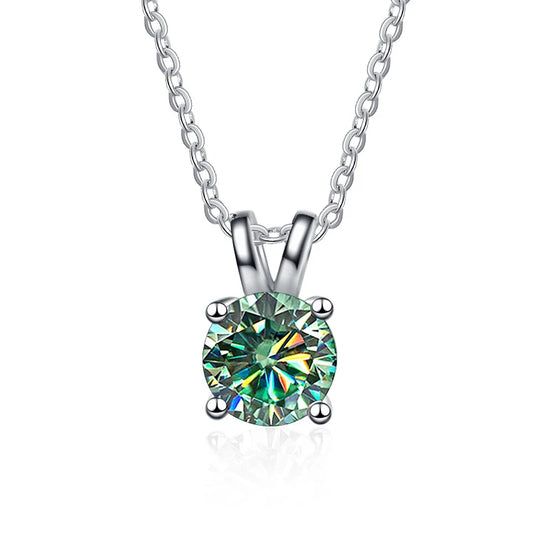 Coloured Moissanite Diamond Pendant Necklace