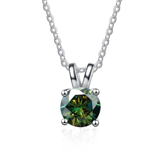 Coloured Moissanite Diamond Pendant Necklace Free Shipping AU