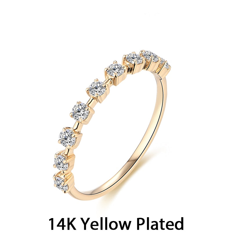 Moissanite Diamond Yellow Gold Plated Ring