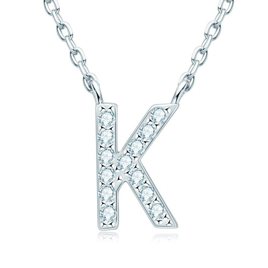 Moissanite Diamond Initial Necklace