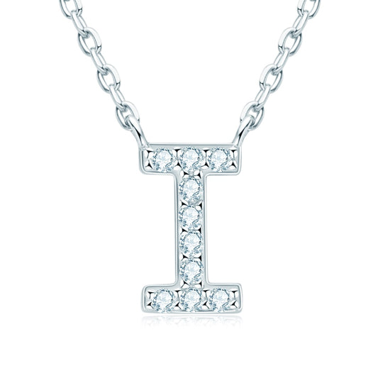 Initial Necklace Moissanite Diamond Letter Sterling Silver Pendant Necklace NZ