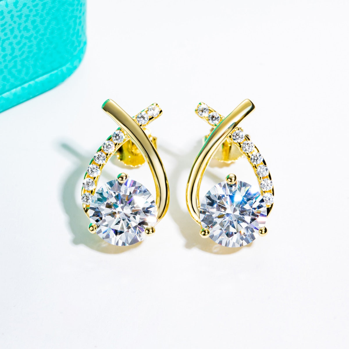 Moissanite Diamond Stud Earrings Free Shipping US