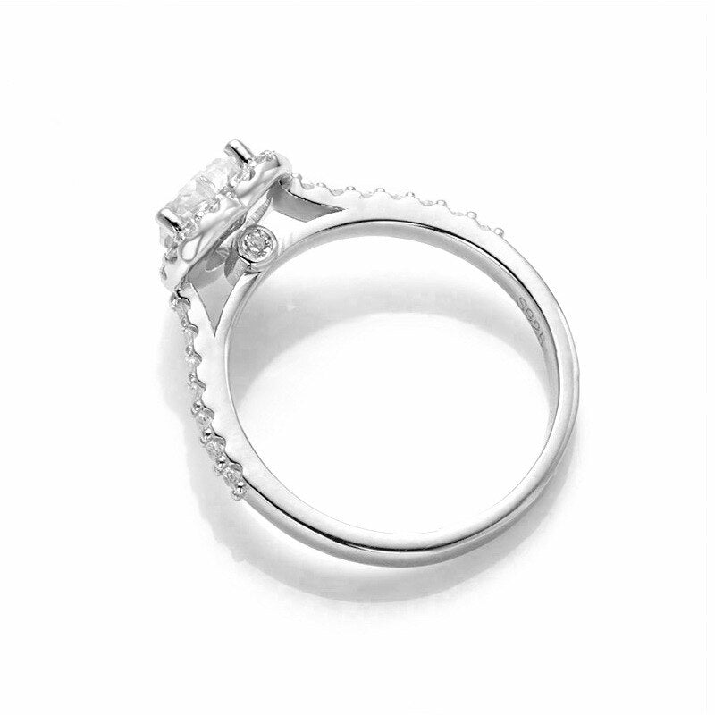 1ct heart moissanite ring halo ring NZ Holloway Jewellery