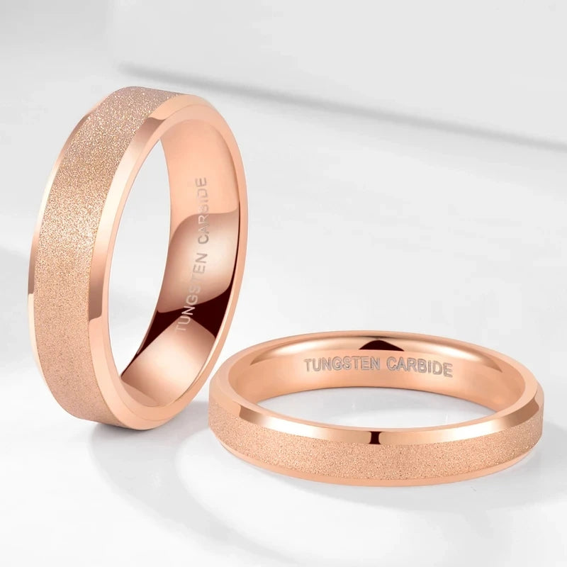 womens tungsten rings rose gold
