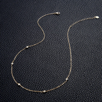 2.5mm moissanite diamond necklace bezel setting HJ