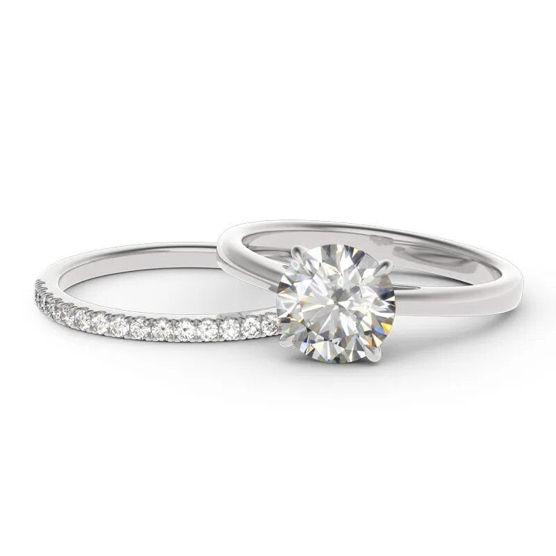Moissanite Diamond Engagement Ring Wedding Ring Set