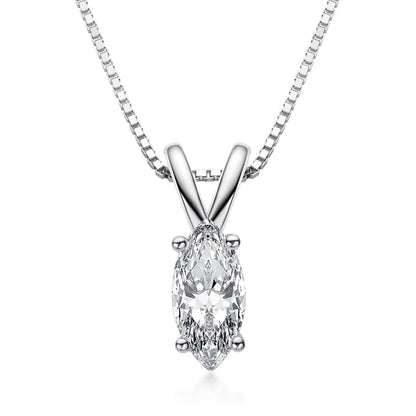 1 Carat Marquise Cut Moissanite Diamond Drop Pendant Necklace