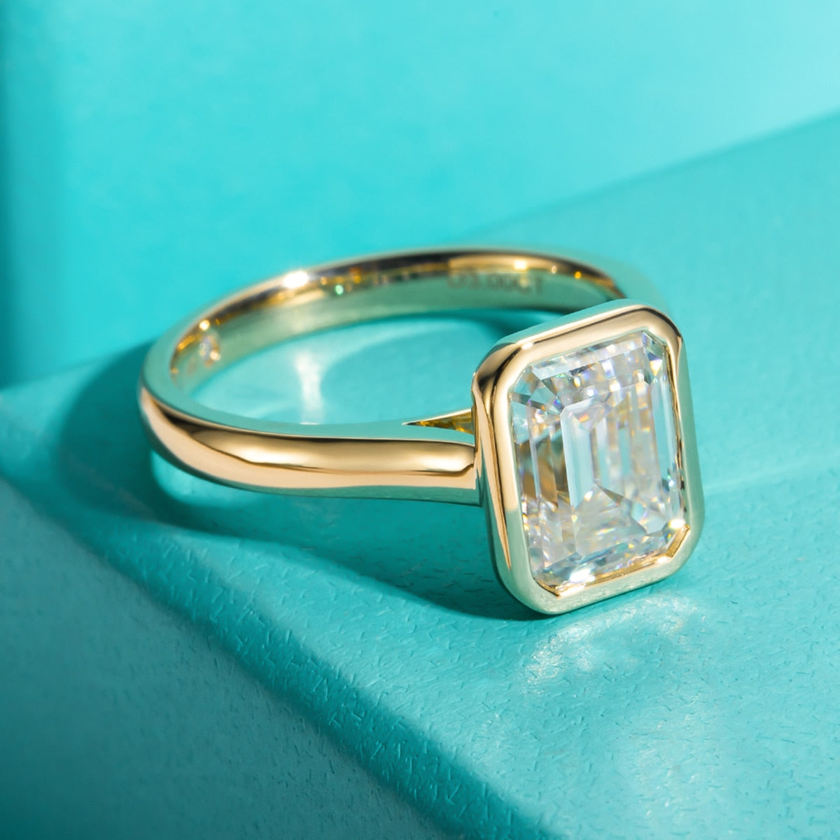 Emerald Cut Engagement Ring Holloway Jewellery Moissanite Diamond Ring USA