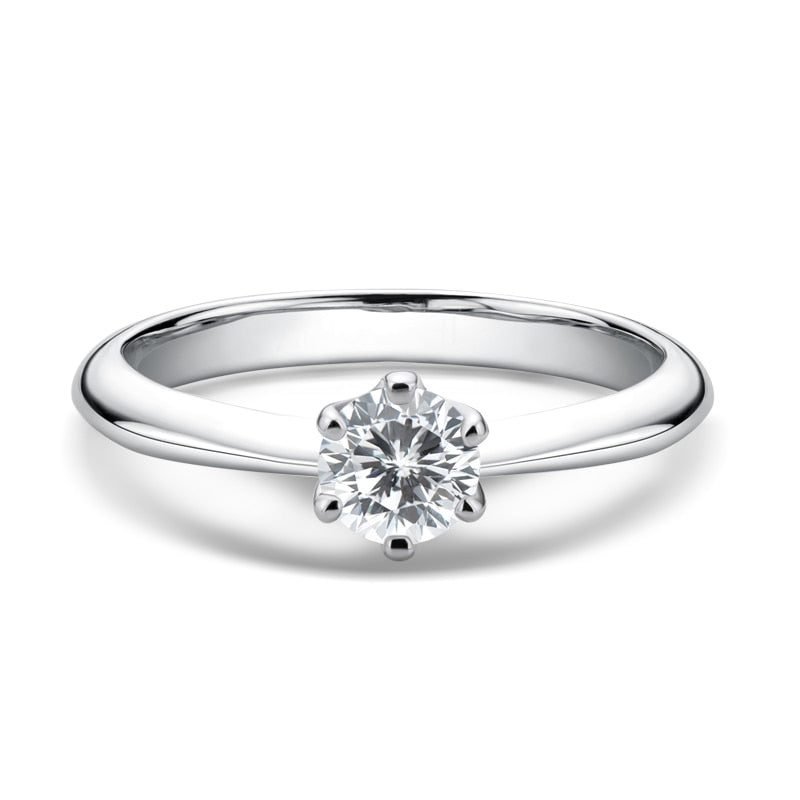0.5 Carat Solitaire Engagement Ring Moissanite Diamond Ring 925 Sterling Silver