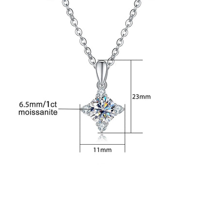 1 Carat Moissanite Diamond Star Pendant Necklace