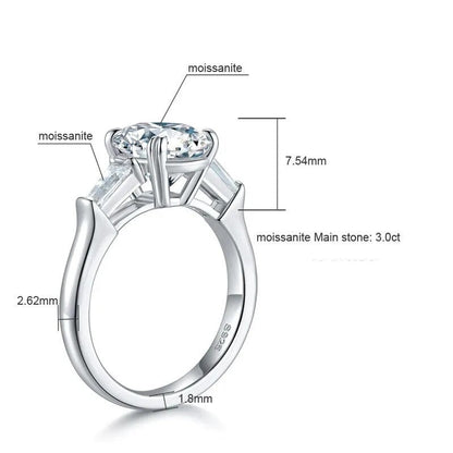 3ct Oval Cut Moissanite Diamond Ring