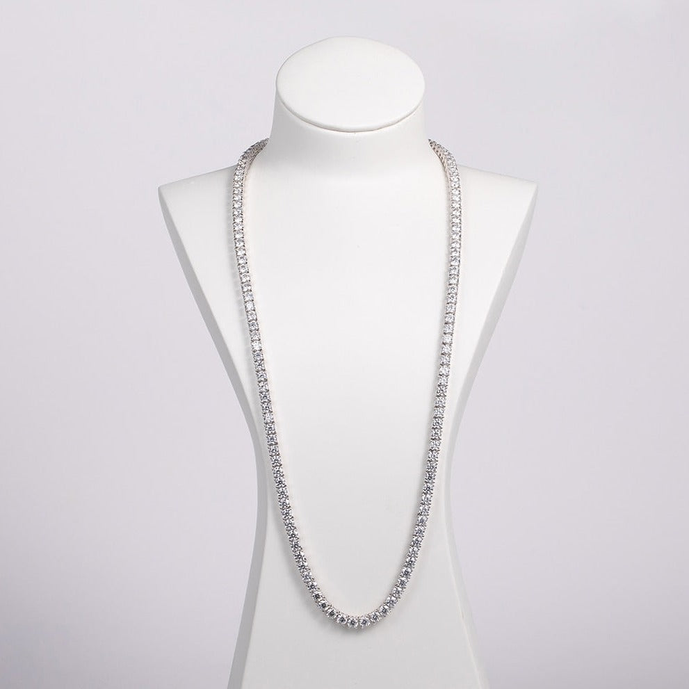 Silver tennis clearance necklace mens