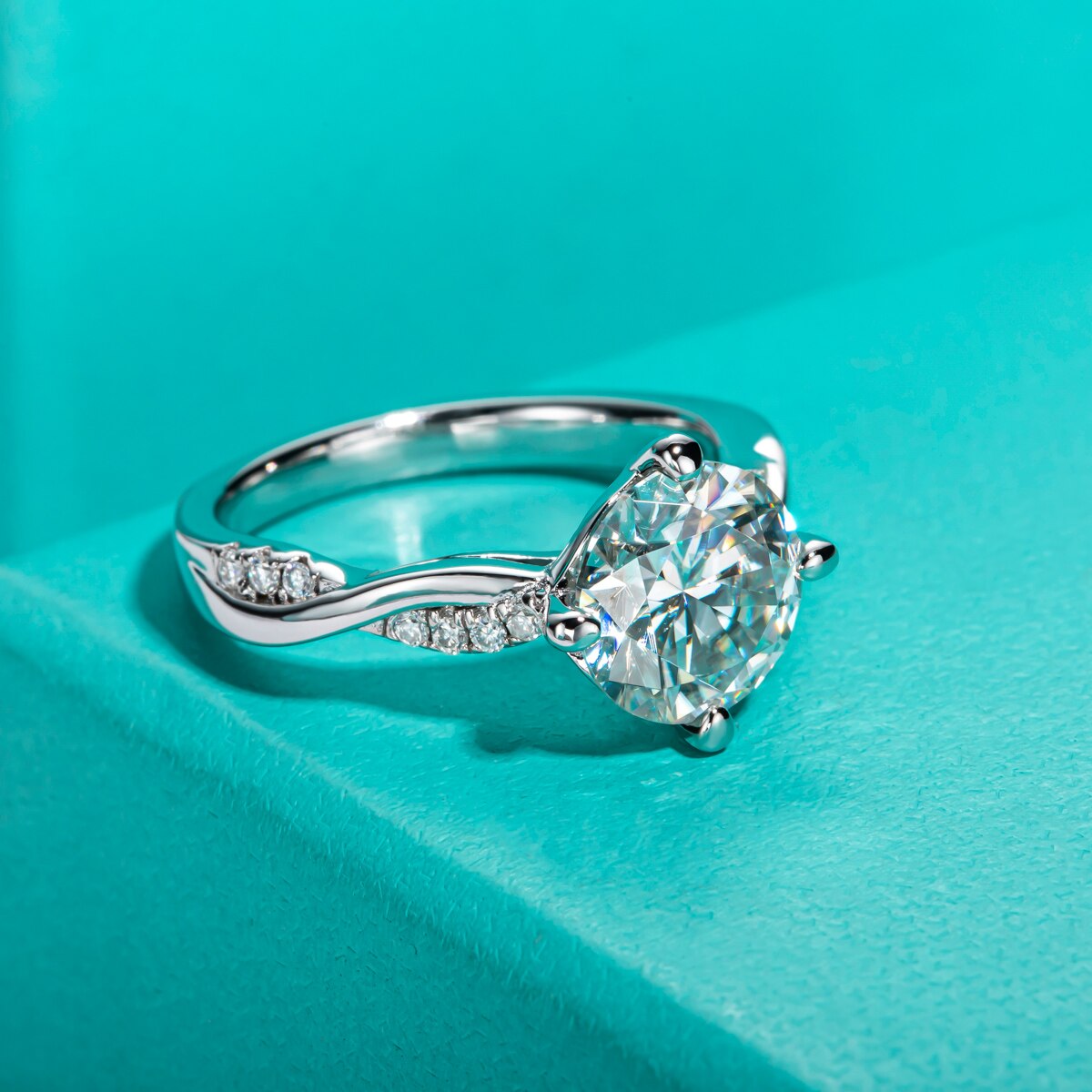 Sterling Silver Moissanite Diamond Engagement Ring NZ
