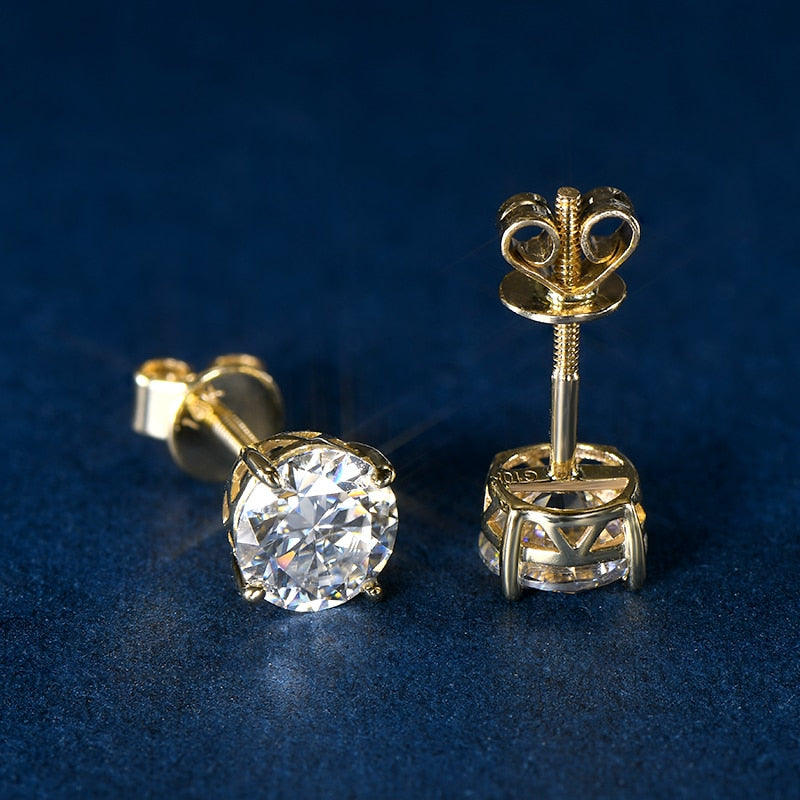 Free Shipping UK Moissanite Diamond Stud Earrings Mens 
