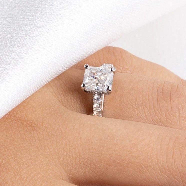 square diamond ring moissanite engagement ring Holloway Jewellery NZ