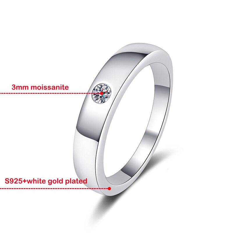 Men Solid Silver Rings, Simple Plain Ring With S925 Stamp-send