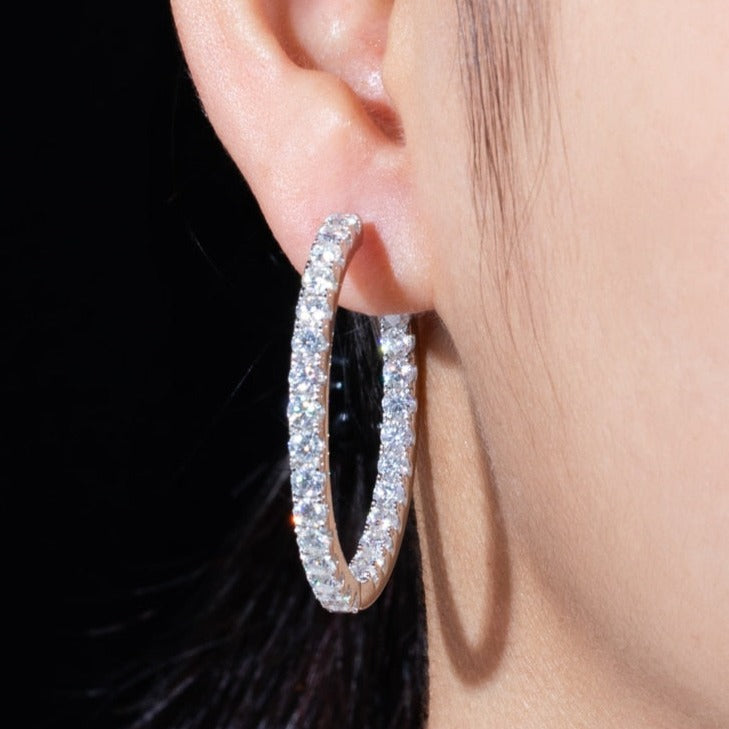 Moissanite Diamond Hoop Huggie Earrings NZ
