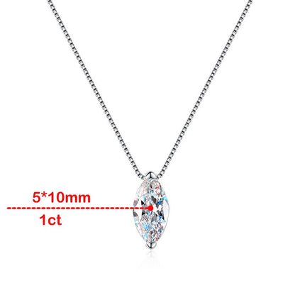 1 Carat Marquise Cut Moissanite Diamond Necklace UK