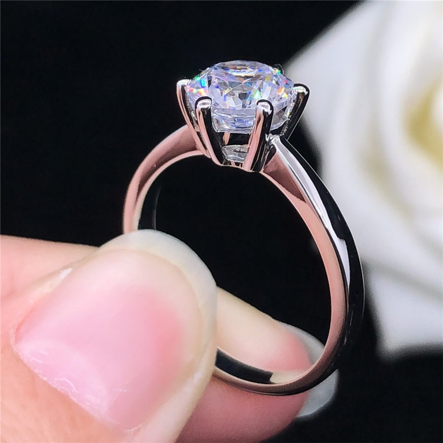 Solitaire Engagement Ring Moissanite Diamond