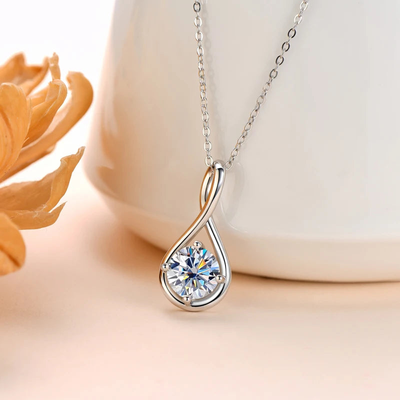 Holloway Jewellery Moissanite Diamond Infinity Pendant Necklace