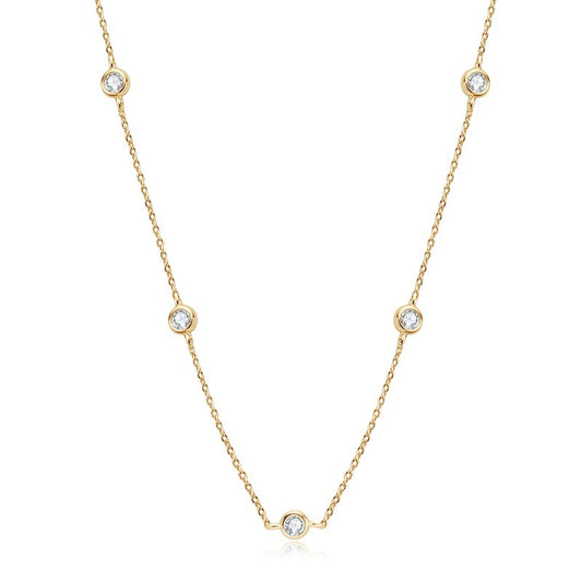 bezel set moissanite diamond necklace NZ Holloway Jewellery