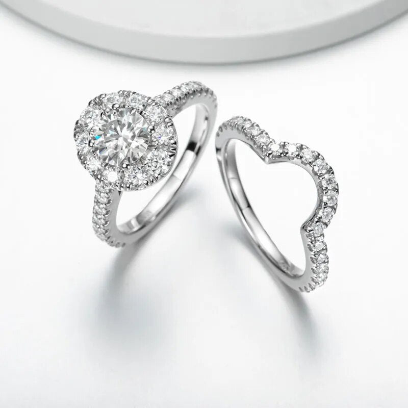Moissanite Diamond Ring Set Free Shipping US