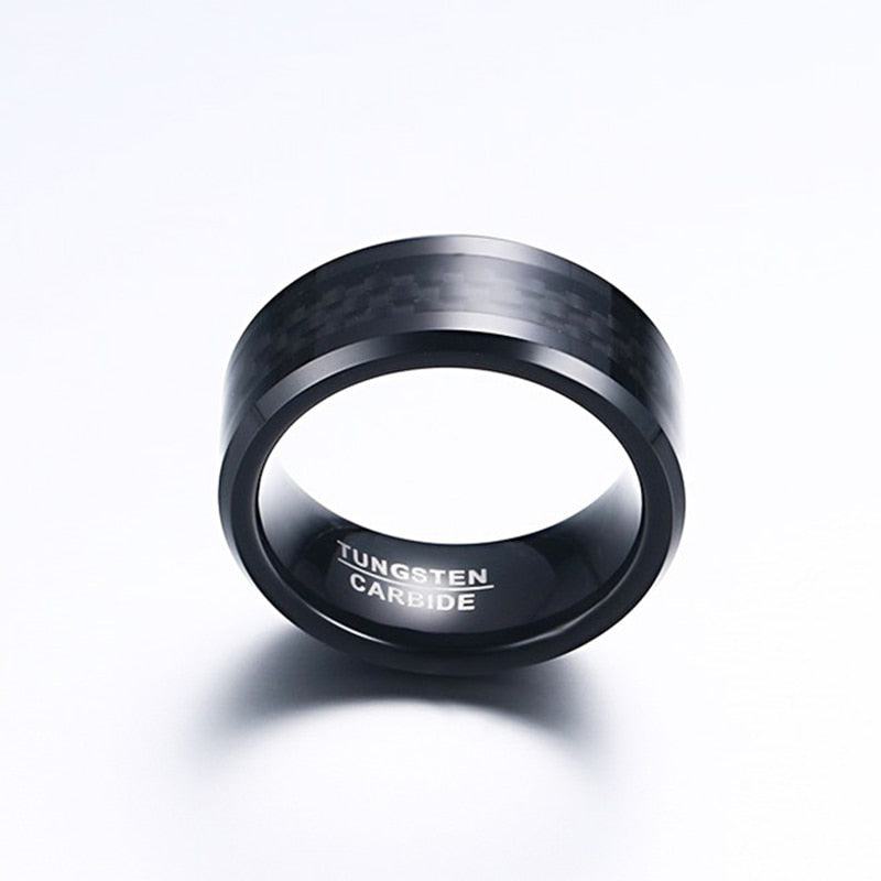 8mm Tungsten Carbide Black Ring