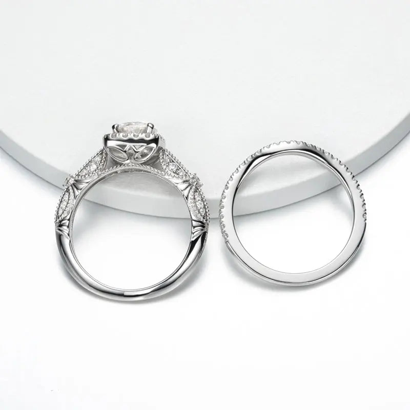 Holloway Jewellery UK Moissanite Diamond Ring Set