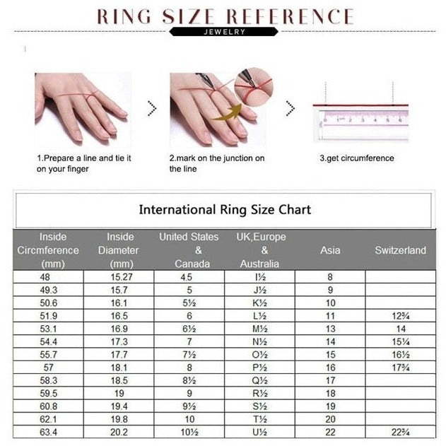 international ring size chart Holloway Jewellery USA sizes