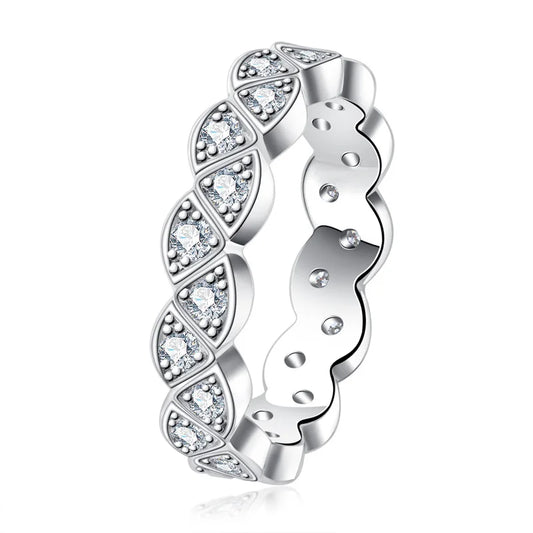2mm Moissanite Diamond Modern Eternity Ring Sterling Silver