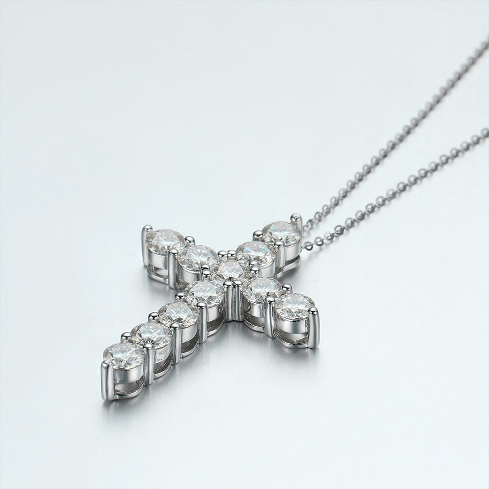 Moissanite Diamond Cross Necklace 