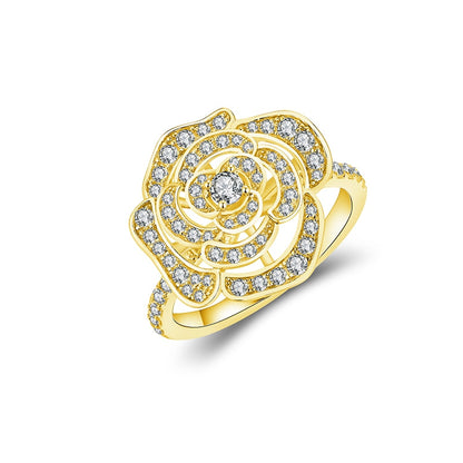 Rose Moissanite Diamond Halo Ring