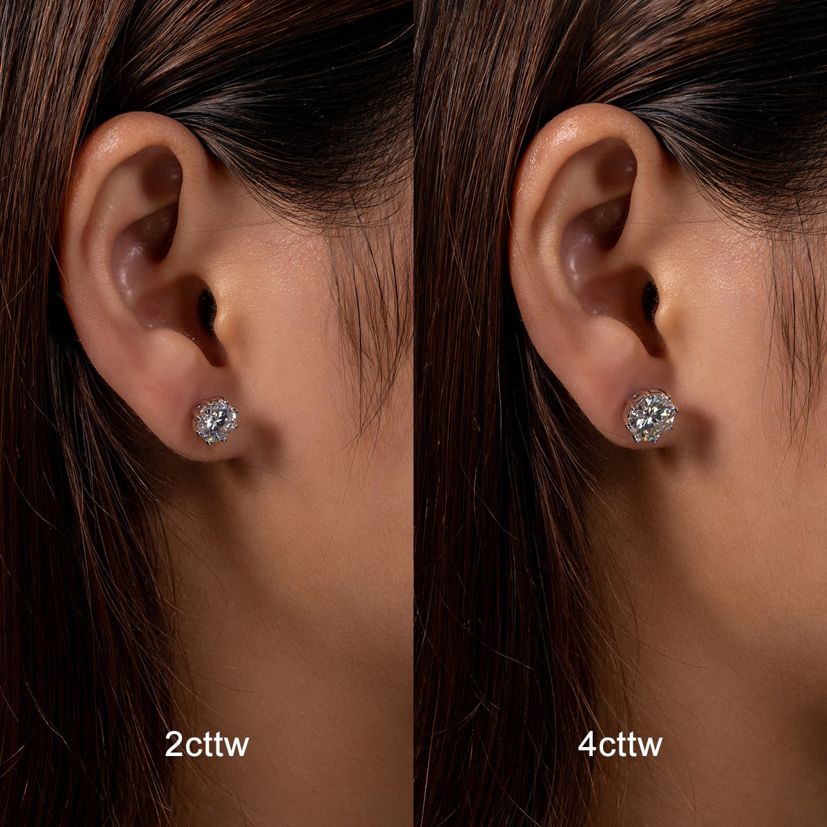 2 Carat Moissanite Stud Earrings Australia