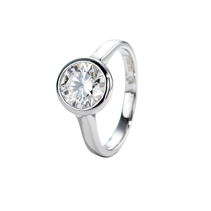 1ct diamond moissanite ring solitaire bezel style