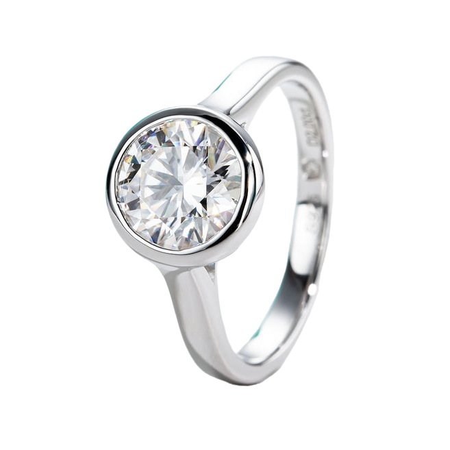 bezel moissanite diamond solitaire ring 3ct