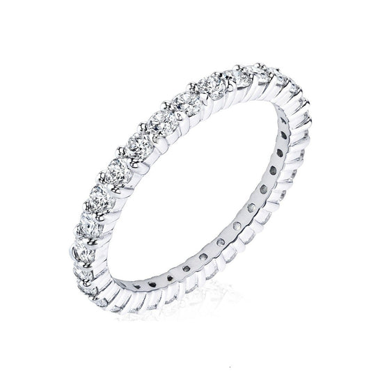 full diamond wedding ring moissanite diamonds 2mm Holloway Jewellery