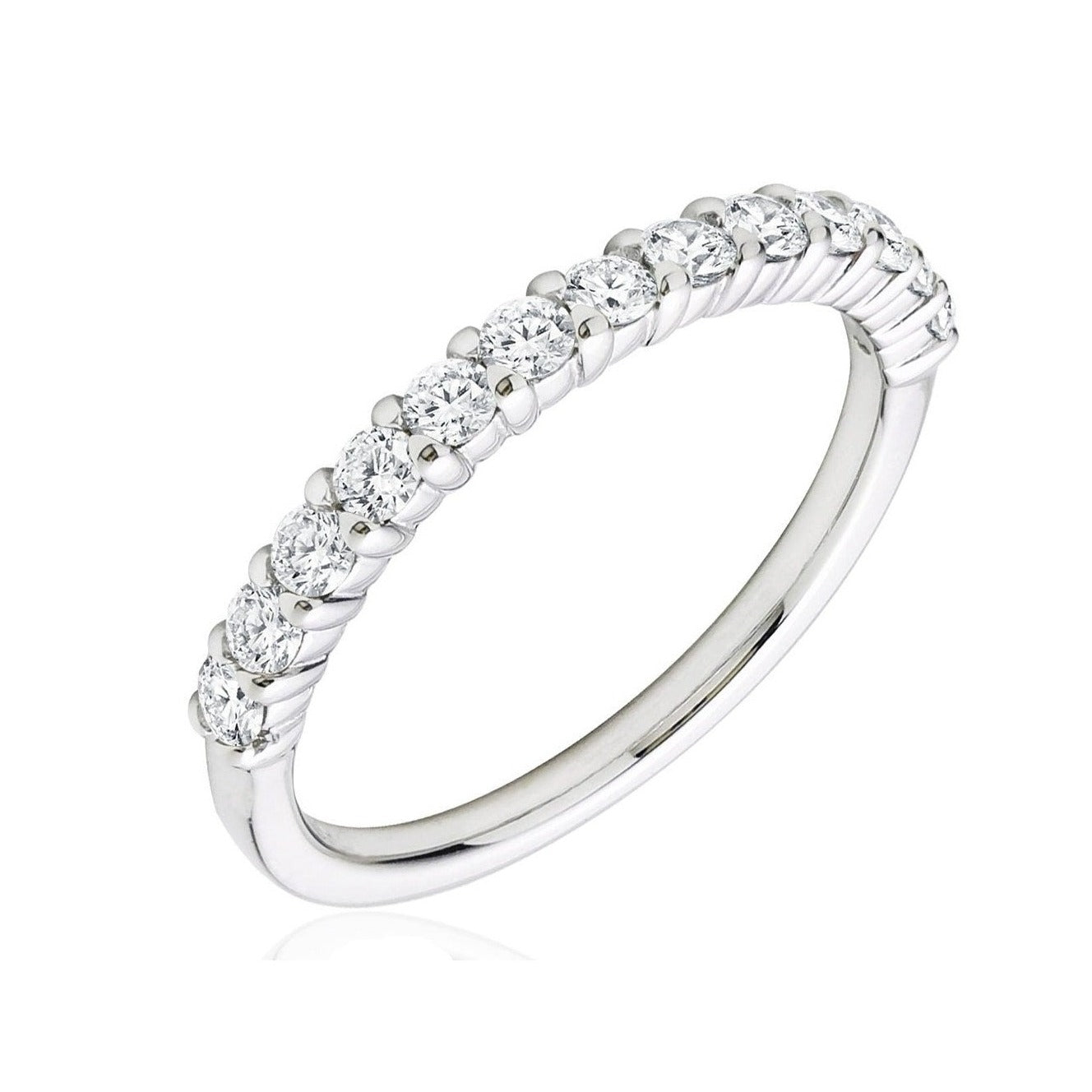 half diamond wedding ring moissanite diamonds 2mm Holloway Jewellery