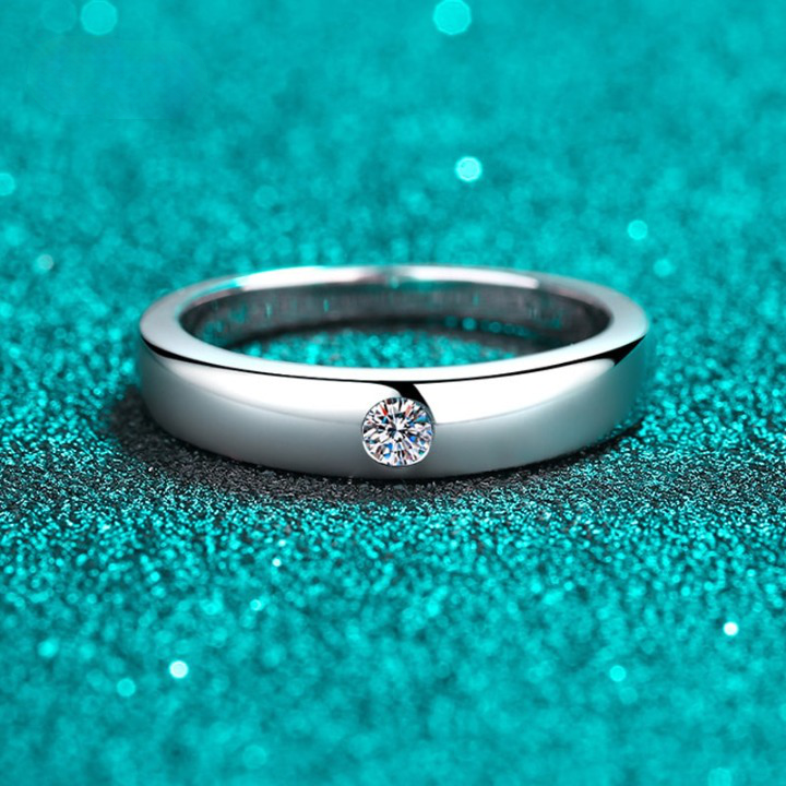 Holloway Jewellery UK Mens Moissanite Diamond Wedding Ring
