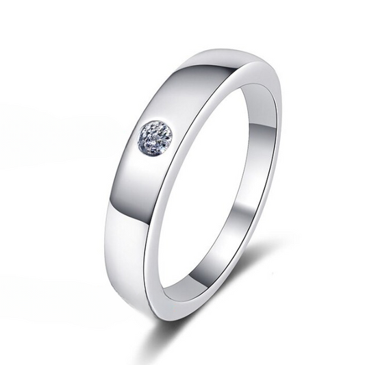 Moissanite Diamond Wedding Ring Men Women Sterling Silver